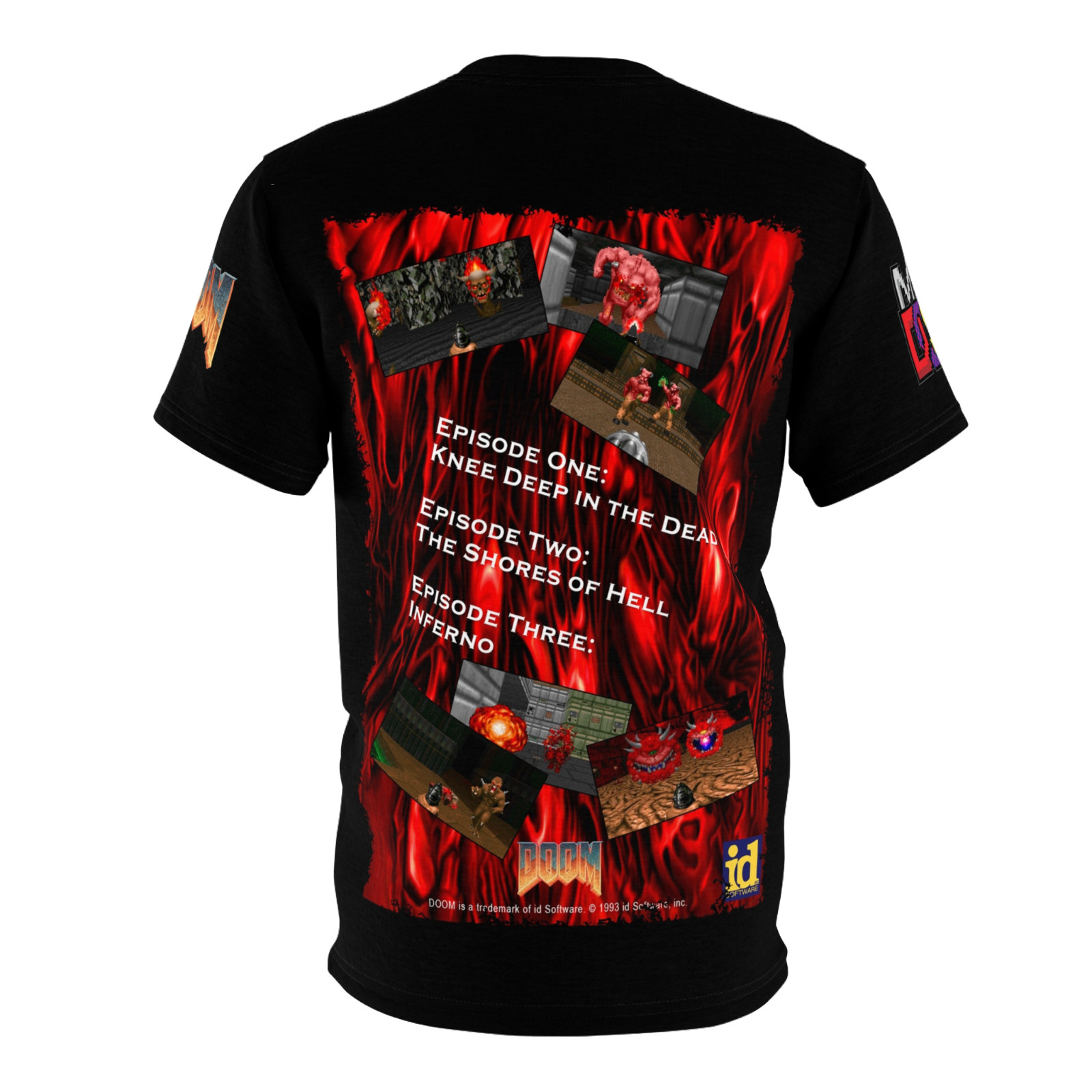 Doom 1993 (MS-DOS) - id Software Retro Vintage Cover Box Video Game T-shirt gallery