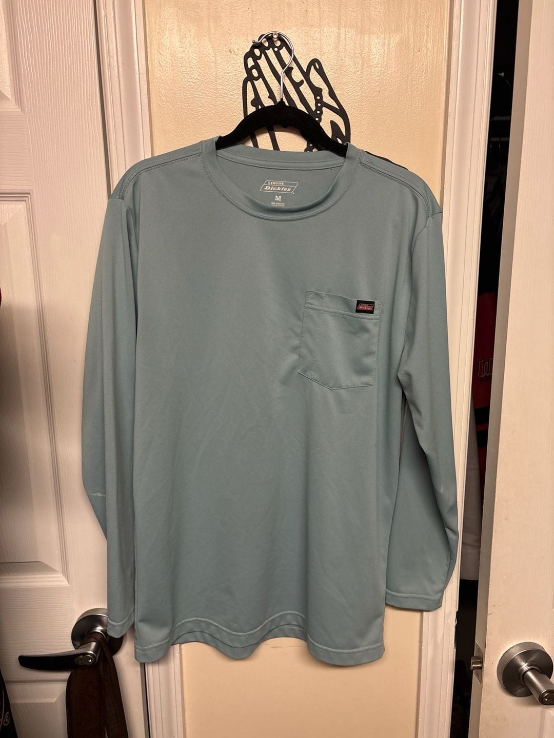 Genuine Dickies Men's Performance Long Sleeve Pocket T-Shirt Blue Gray Size M gallery