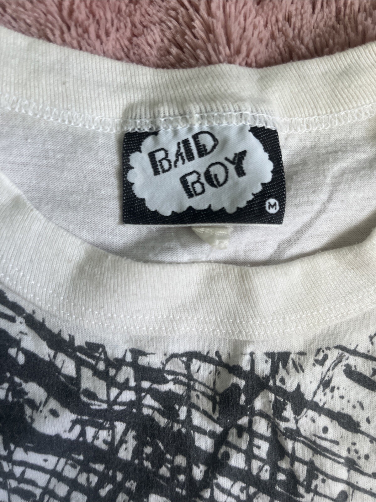 Y2K Men’s Tank Bad Boy Black And White Graphic Sheer gallery