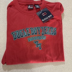 VTG Bugle Boy Jeans Back In The Day ’77 Hippy Red Graphic T-Shirt Men’s Large
