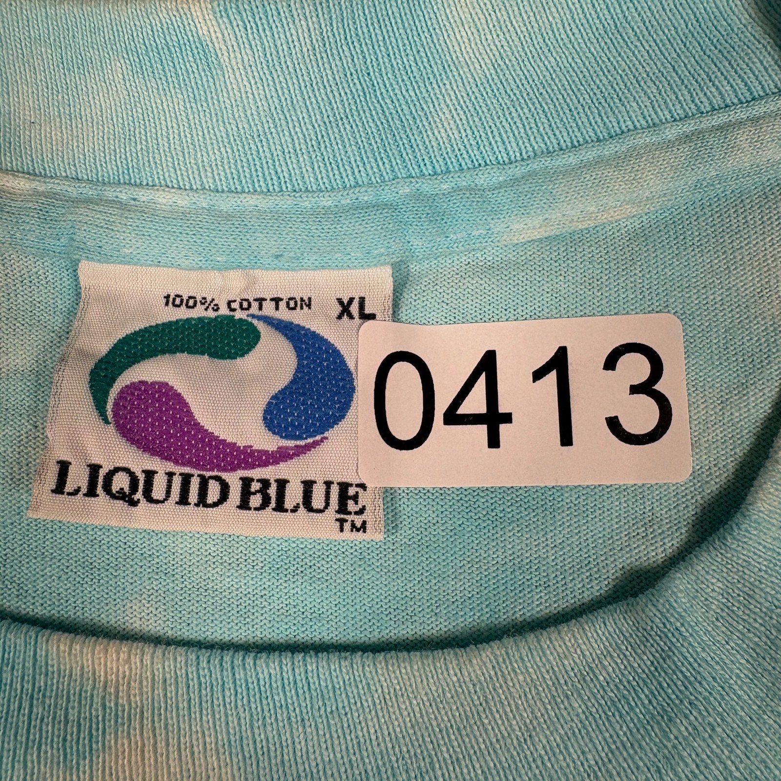 Vintage 1992 Coral Reef Aquatic Paradise Liquid Blue T-Shirt Men XL Tie Dye Fish gallery