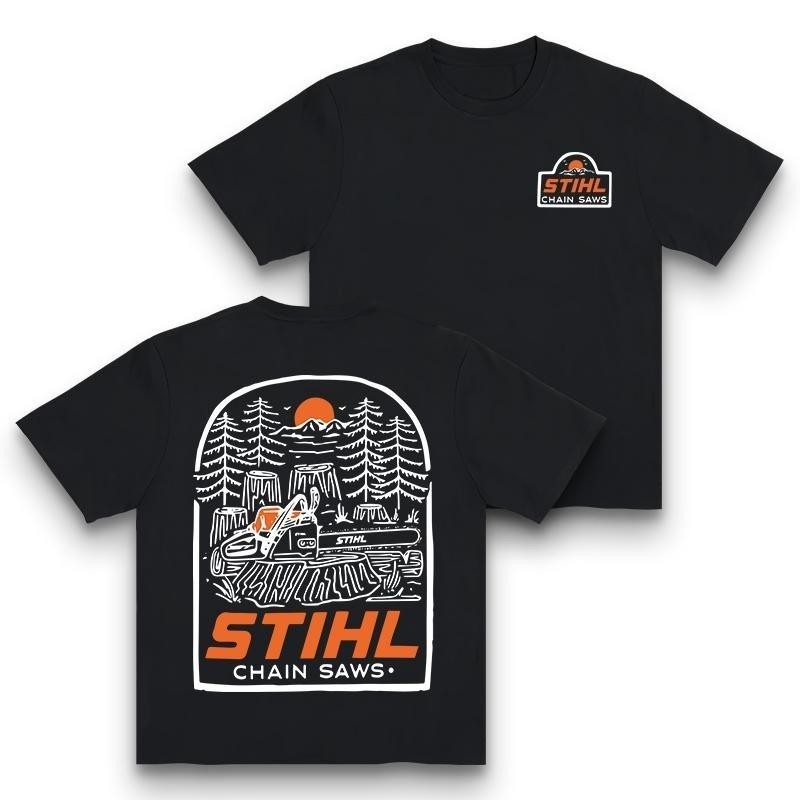 STIHL Into The Woods T-Shirt, Stihl Graphic Tee, Casual Wood Worker Tee gallery