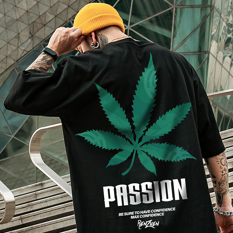 Men's Summer Casual Streetwear Drop Shoulder Baggy Loose T-Shirt Hip Pop Tee gallery