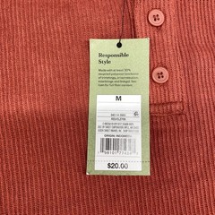 Goodfellow & Co Men’s Red Textured Long Sleeve Shirt Size Medium