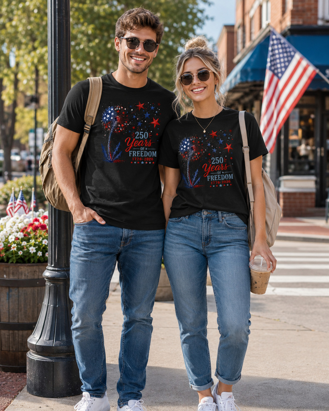 America 250th Anniversary Shirt 1776-2026 Patriotic Floral 4th of July Gift Tee gallery