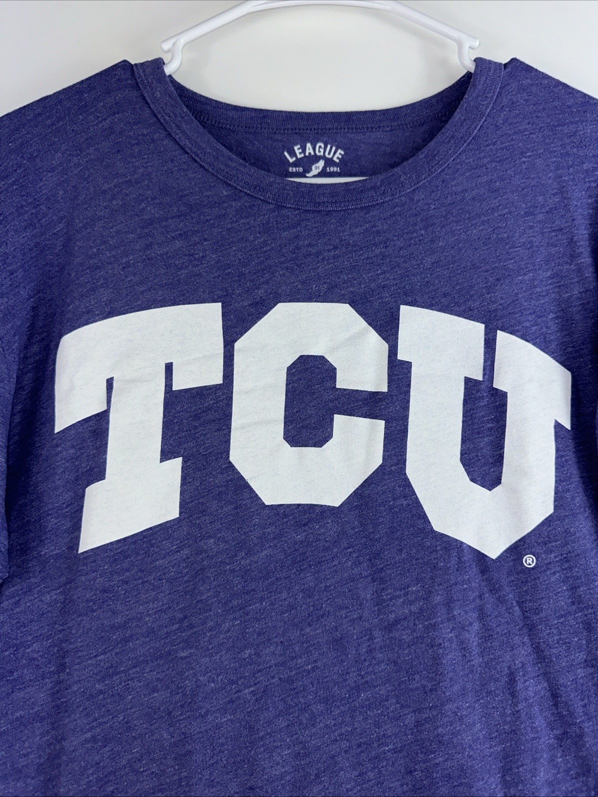 5333 The League TCU Horned Frogs Men’s Large Purple Poly Cotton Blend T-shirt gallery