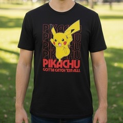Pokemon Pikachu Gotta Catch Em All Black T Shirt Mens XL Anime Gaming