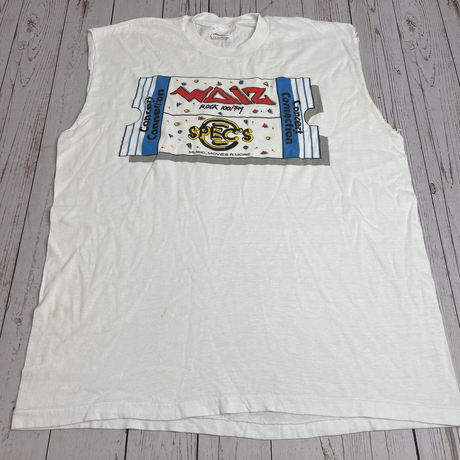 Vintage Stedman WDIZ Rock 100 FM Radio T Shirt Single Stitch Mens Medium Tee gallery
