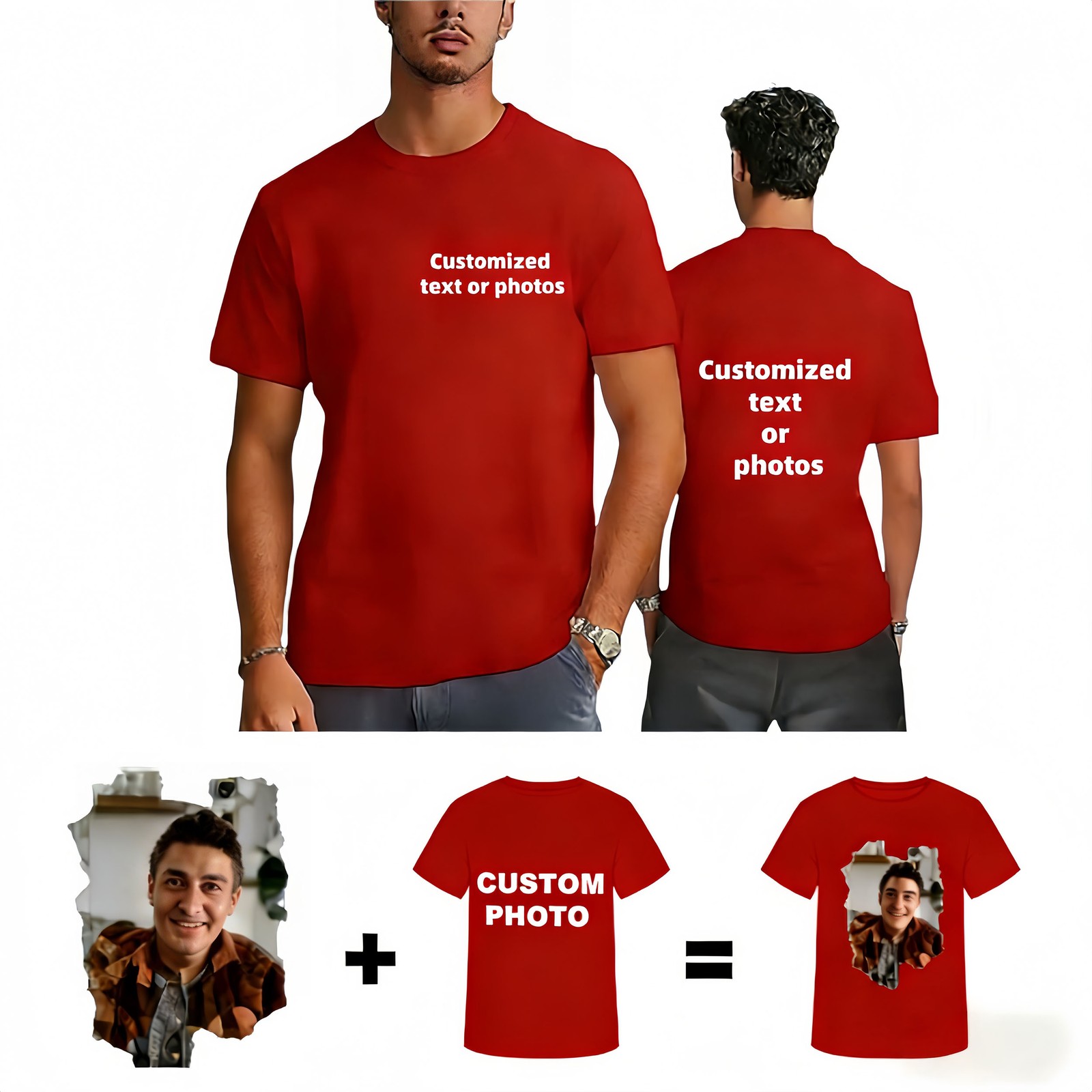 Personalized Custom T-Shirt Print Your Own Photo Logo Customized Cotton Tee gallery