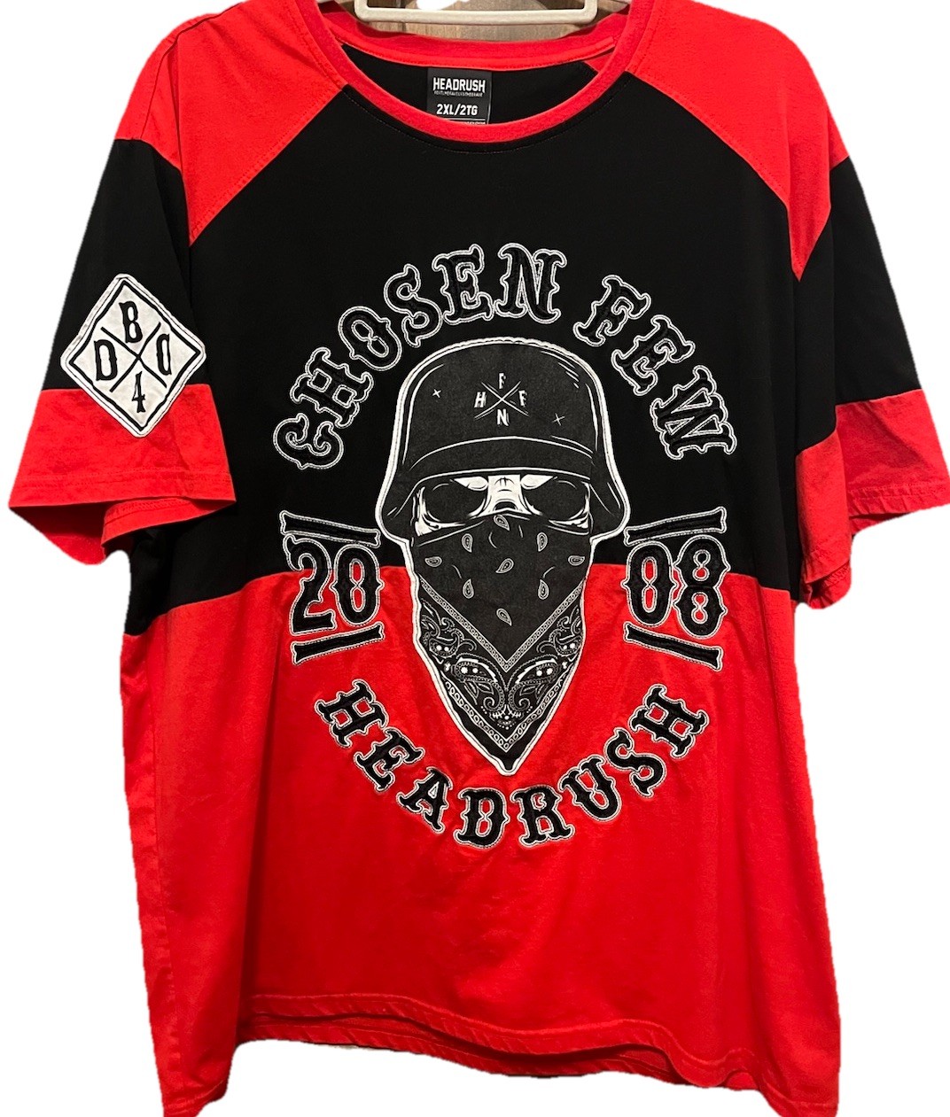 Headrush Chosen Few Embroidered T Shirt / Jersey Dbl Sided. Size 2XL. VTG 2008