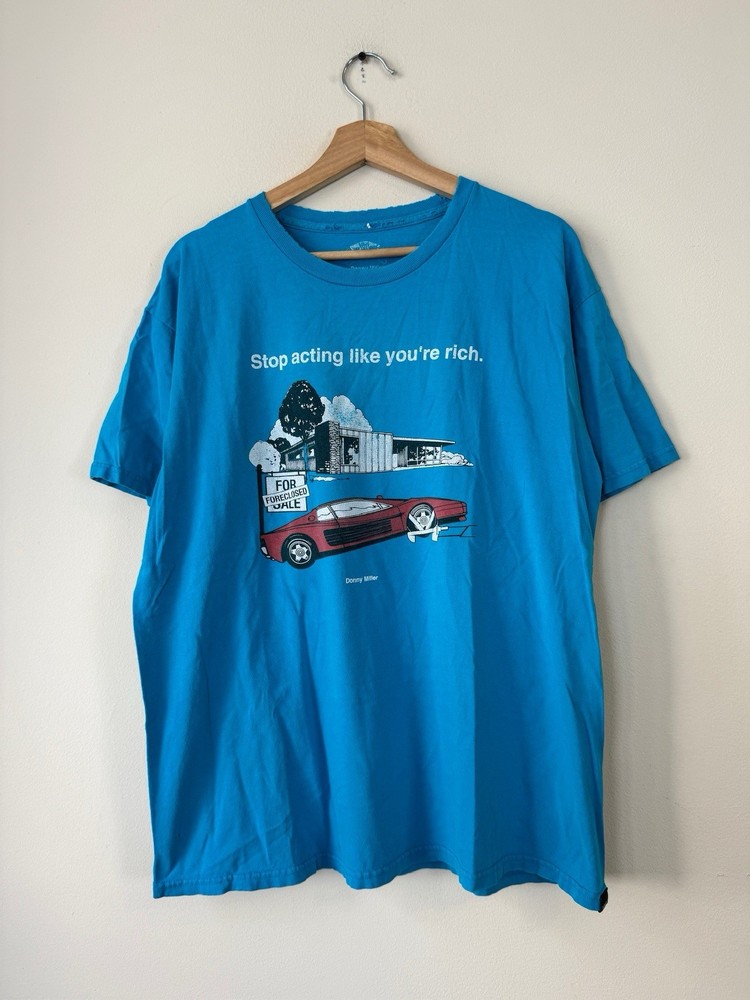 Vans Donny Miller Skate Collab Graphic Art Blue Tee Shirt – Large