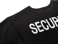 Black Poly Cotton Long Sleeve Two-Sided Security T-Shirt