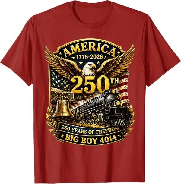 Big Boy 4014 Train USA 250th Anniversary Patriotic American T-Shirt gallery