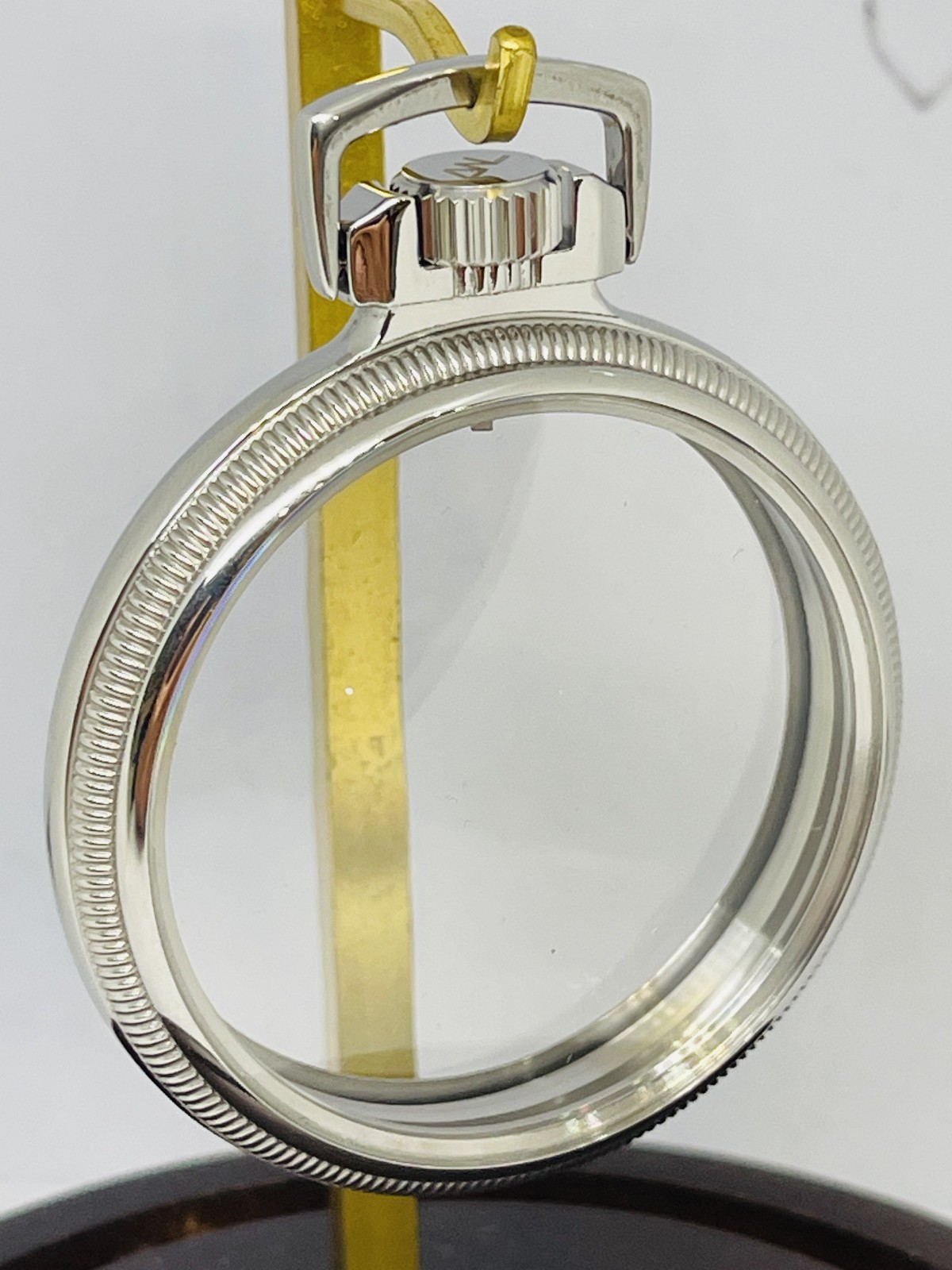 R2 Silver Plated Mainliner Size 16S Display Clear Back Pocket Watch Case