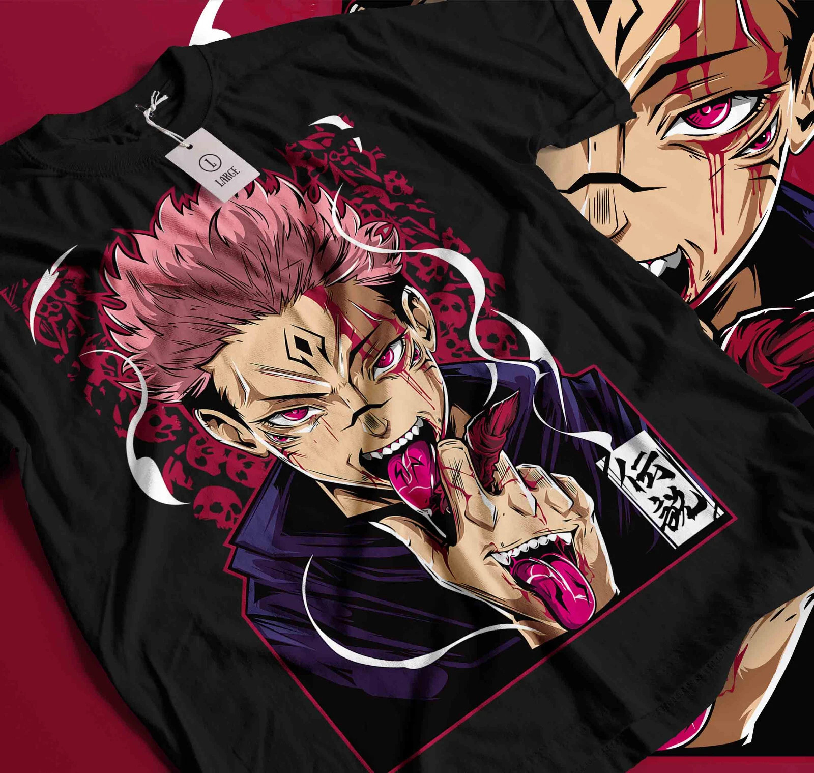Jujutsu Kaisen Arrogant Sukuna Black T-Shirt gallery