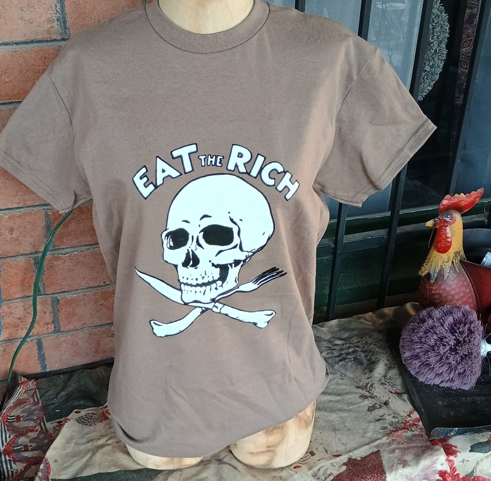Large EAT THE RICH anti Trump Anti Musk punk T-Shirt antifa Motorhead GBH gallery