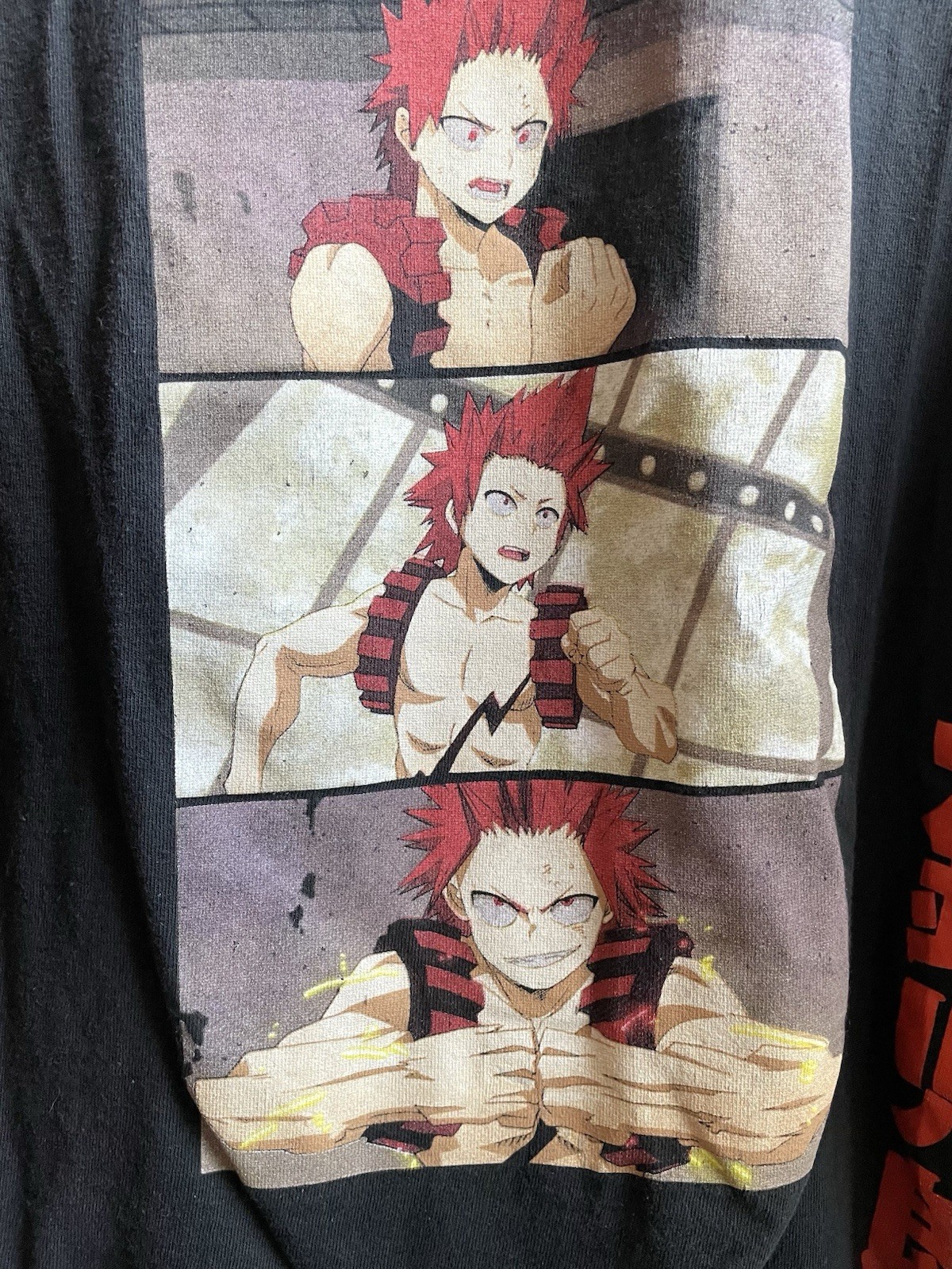 Unisex My hero academia Kirishima red riot panel graphic anime Short Sleeve tee gallery