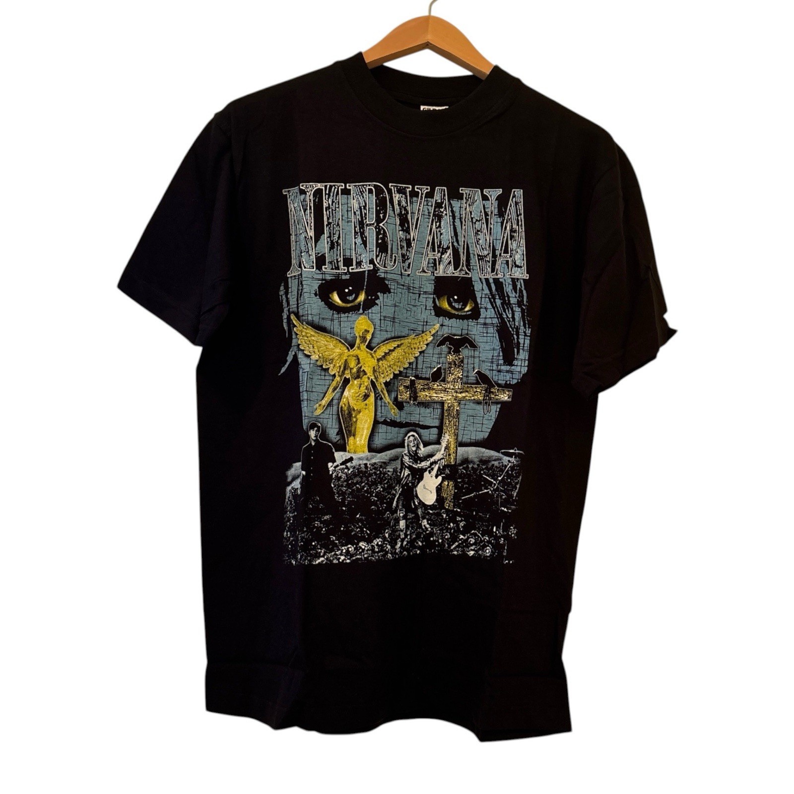Nirvana 90s Kurt Cobain Cross In Utero T-shirt Modern Reprint Sz Large