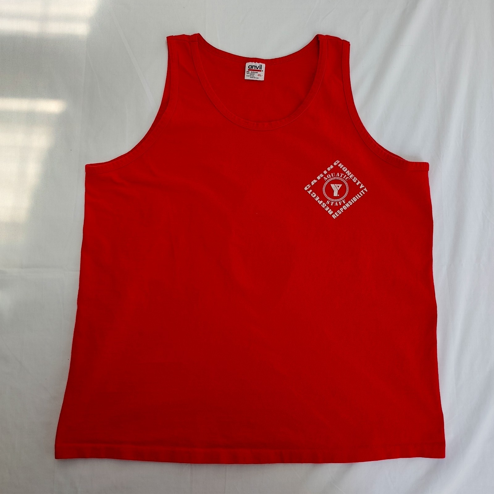 Vintage Anvil YMCA Aquatic Staff Tank Top 100% Cotton Made In USA Size XL gallery