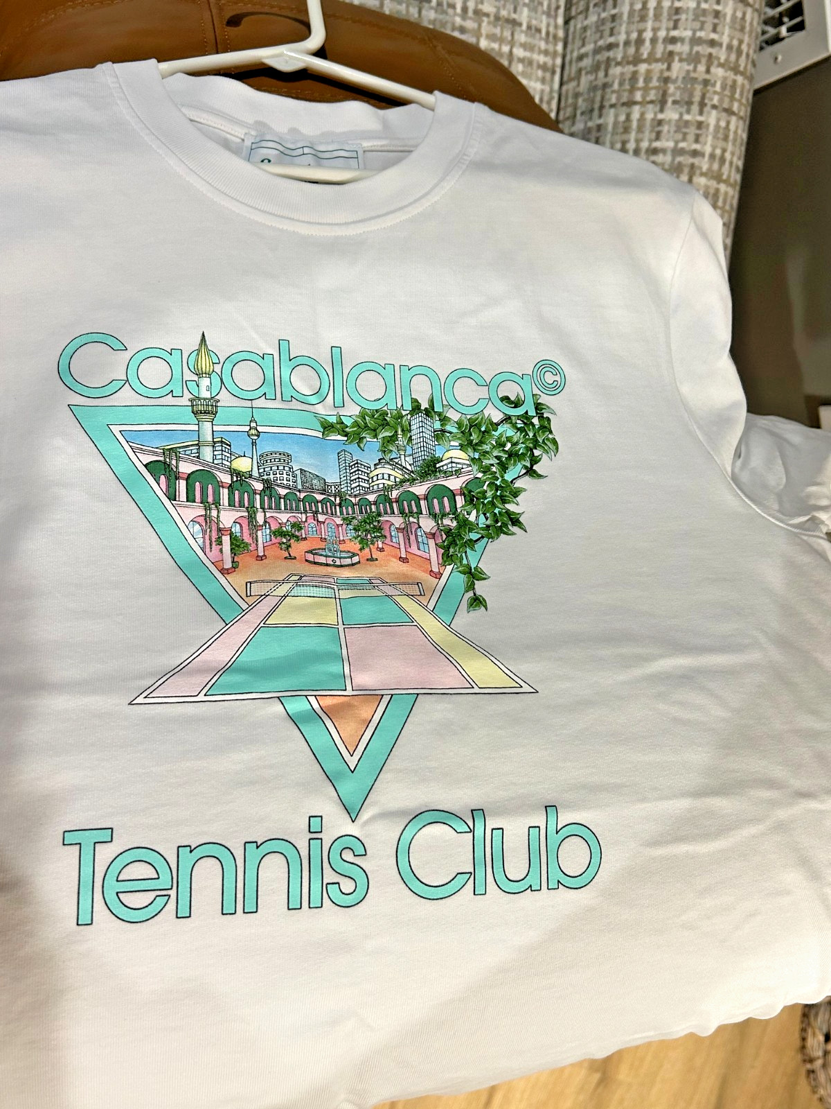 Casablanca Paris White Tennis Club Icon Printed T-Shirt W/ Sport Motif On Chest gallery