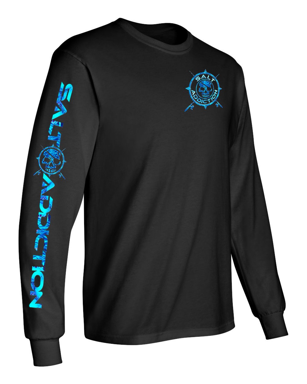 Salt Addiction Logo T Shirt Fishing Long Sleeve Nautical Compass Cotton gallery