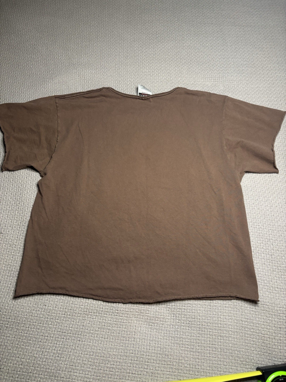 Vintage Tultex T-Shirt Mens L cropped Crewneck Graphic Eagle Spirit Brown gallery