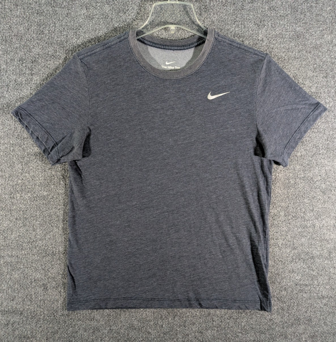 Nike Dri-Fit T-Shirt Medium Blue Swoosh Train Gym Run Active Wear Tee