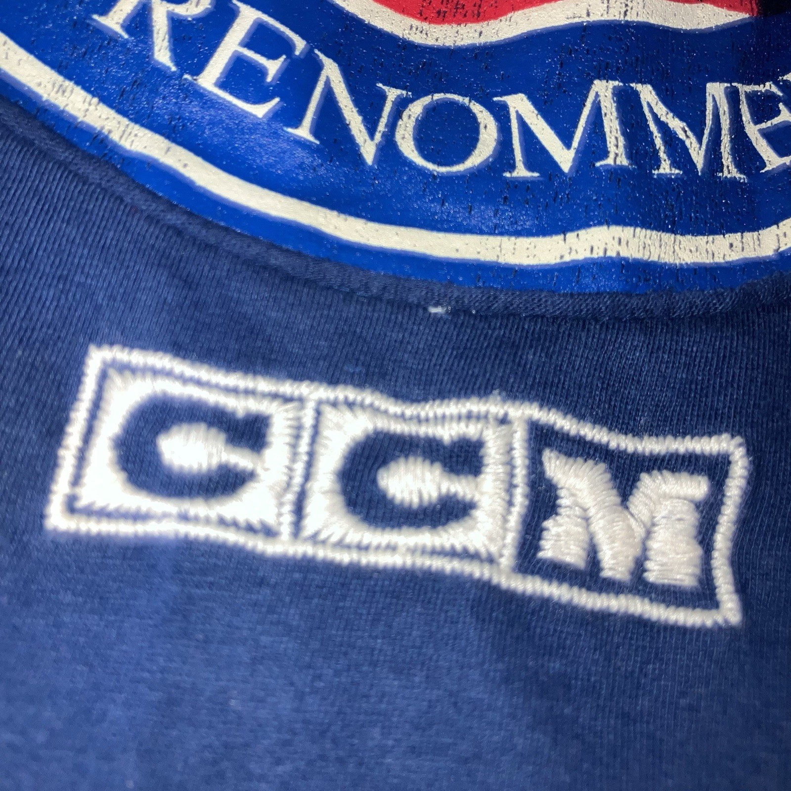 Vintage CCM Hockey Hall Of Fame Embroidered Longsleeve Shirt Mens Large Blue gallery