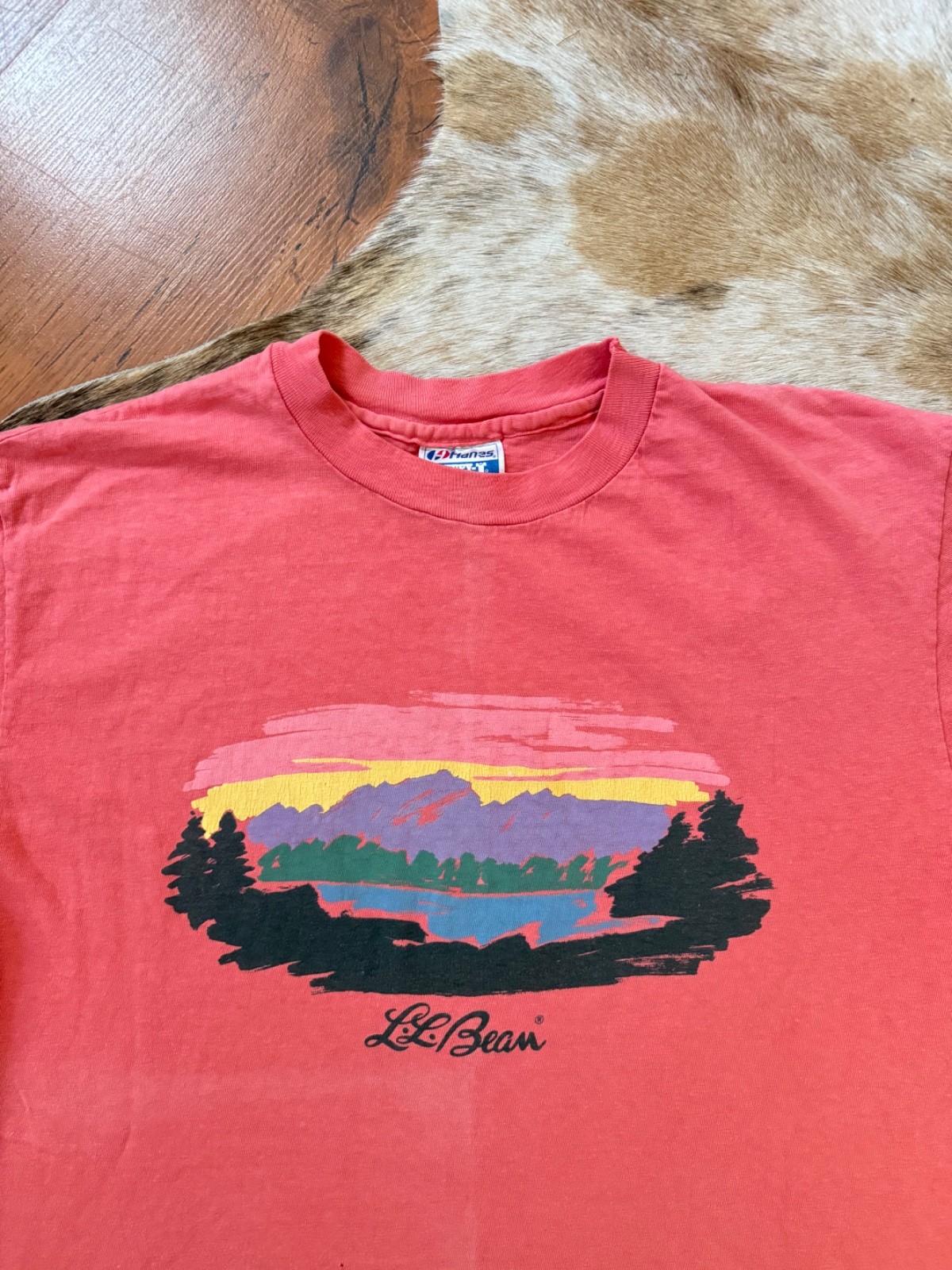 RARE LL BEAN vintage 1980s graphic tee hanes beefy tee single stitch size L gallery