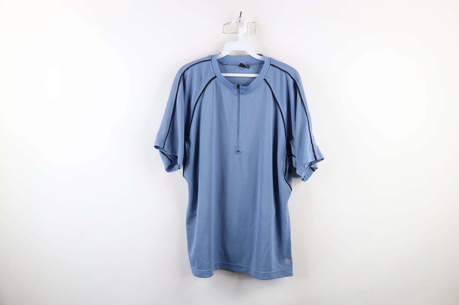 Vintage Nashbar Mens XL Knit Short Sleeve Half Zip Bicycle Cycling Jersey Shirt