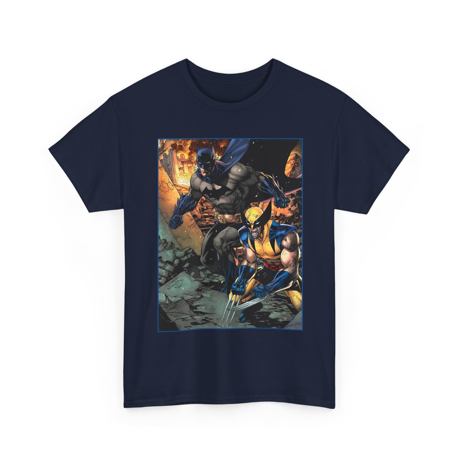 Batman & Wolverine T-Shirt DC, Marvel Comics Jim Lee Art Retro Vintage-Style Tee gallery