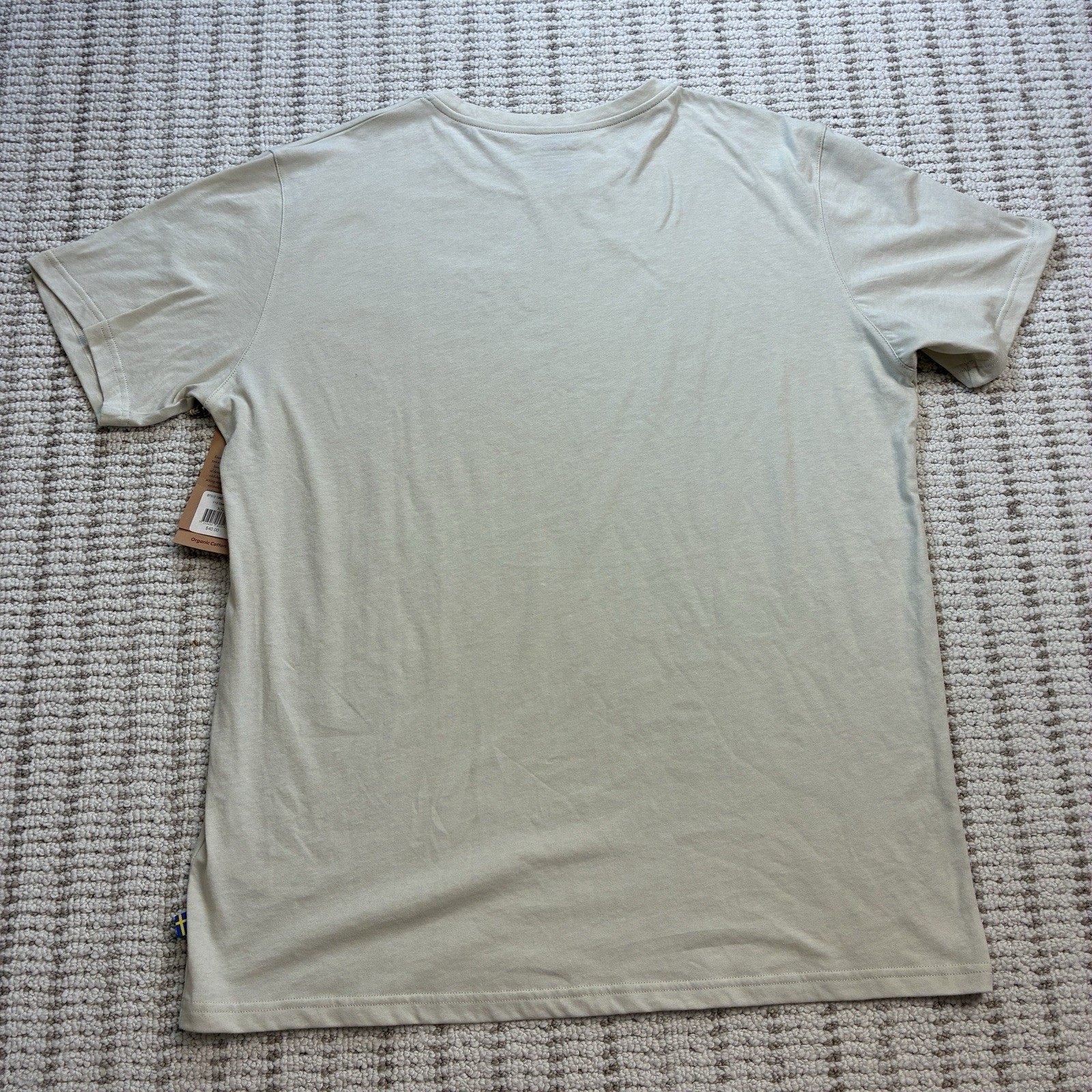 NWT Fjallraven Short Sleeve Shirt Logo Mens XXL Organic Cotton Chalk White Beige gallery