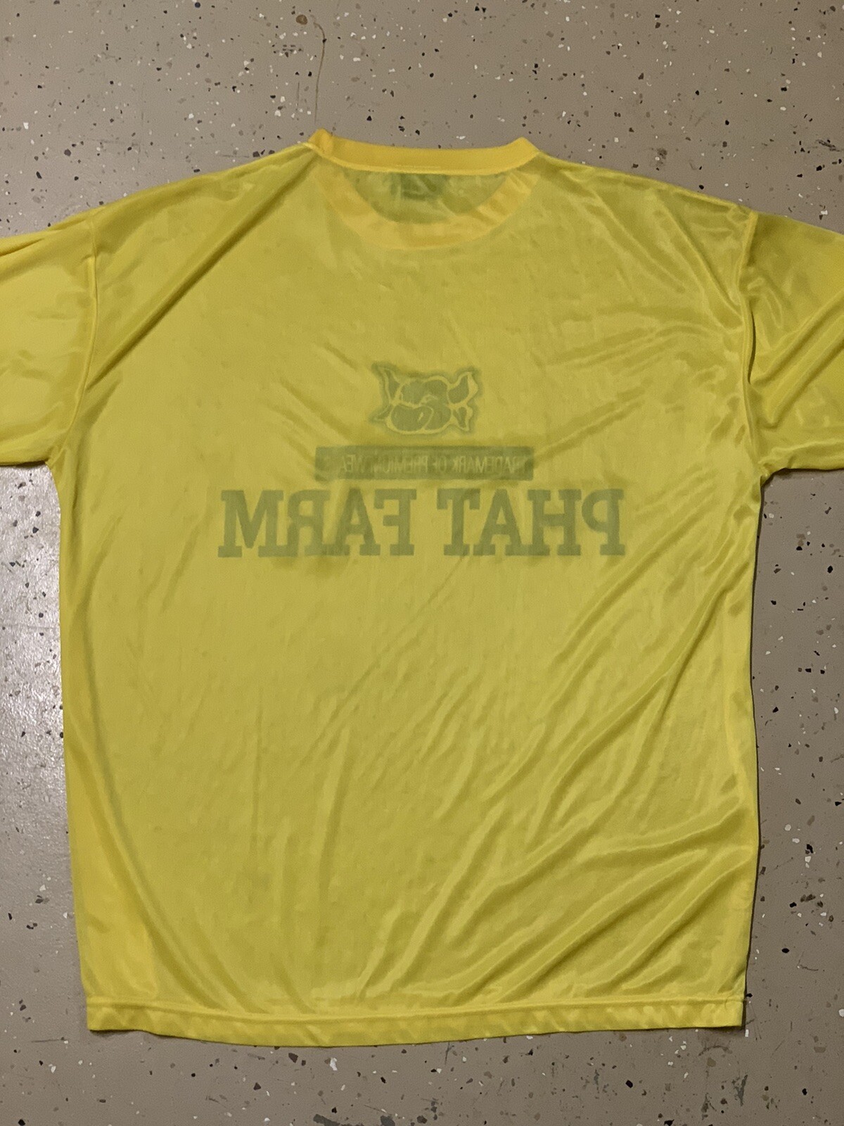 Vintage Phat Farm Men XL Yellow Sheer T Shirt Y2K Vibes Club Athletic Streetwear gallery