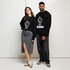 “No Kings” Activism Fleece Lined Crew Neck Relaxed Fit Protest Sweatshirt Unisex