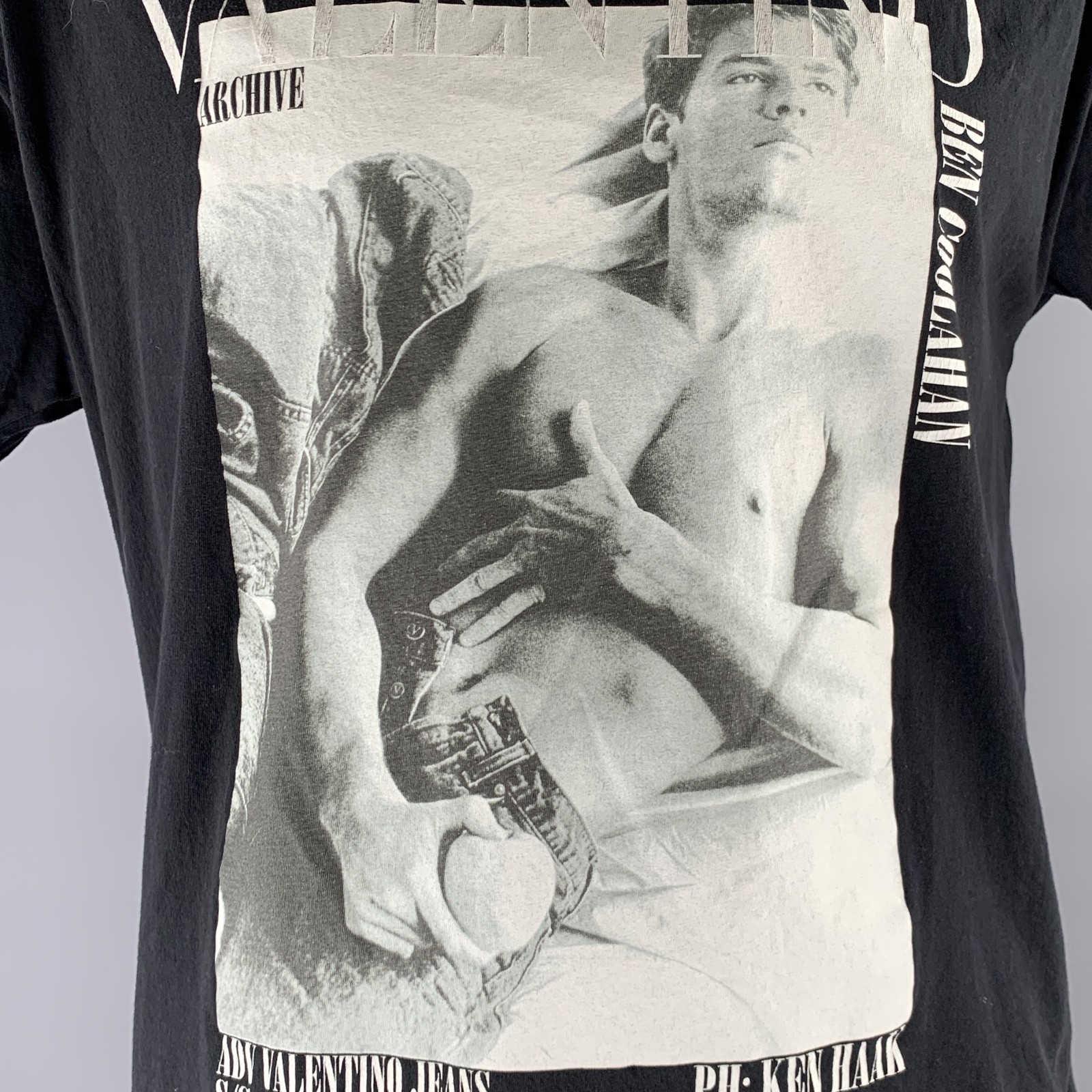 VALENTINO Size L Black Multi Color Graphic Cotton Oversized T shirt gallery