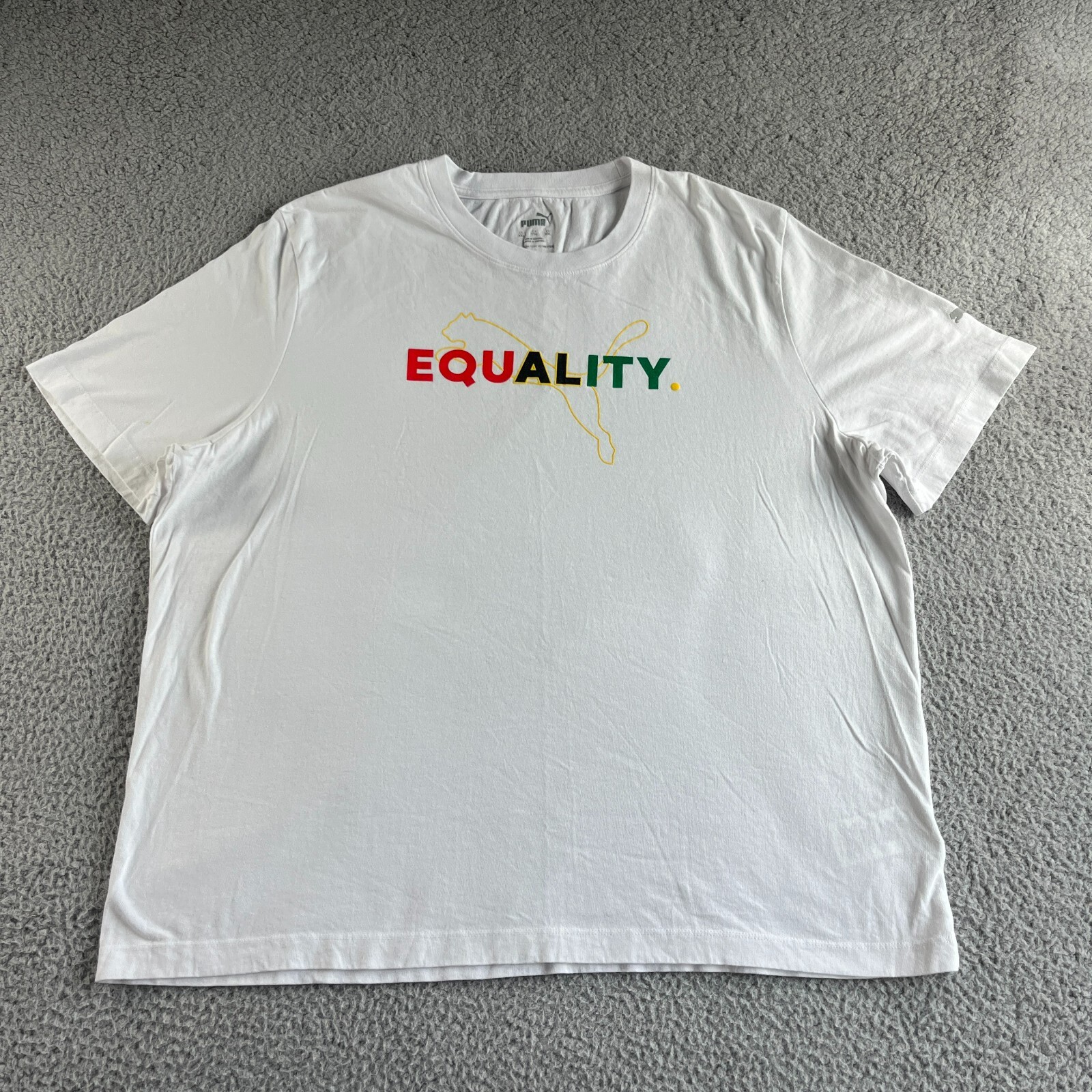 Puma T shirt Mens 2XL XXL White Graphic Tee Equality Casual Sports Outdoor Beach gallery