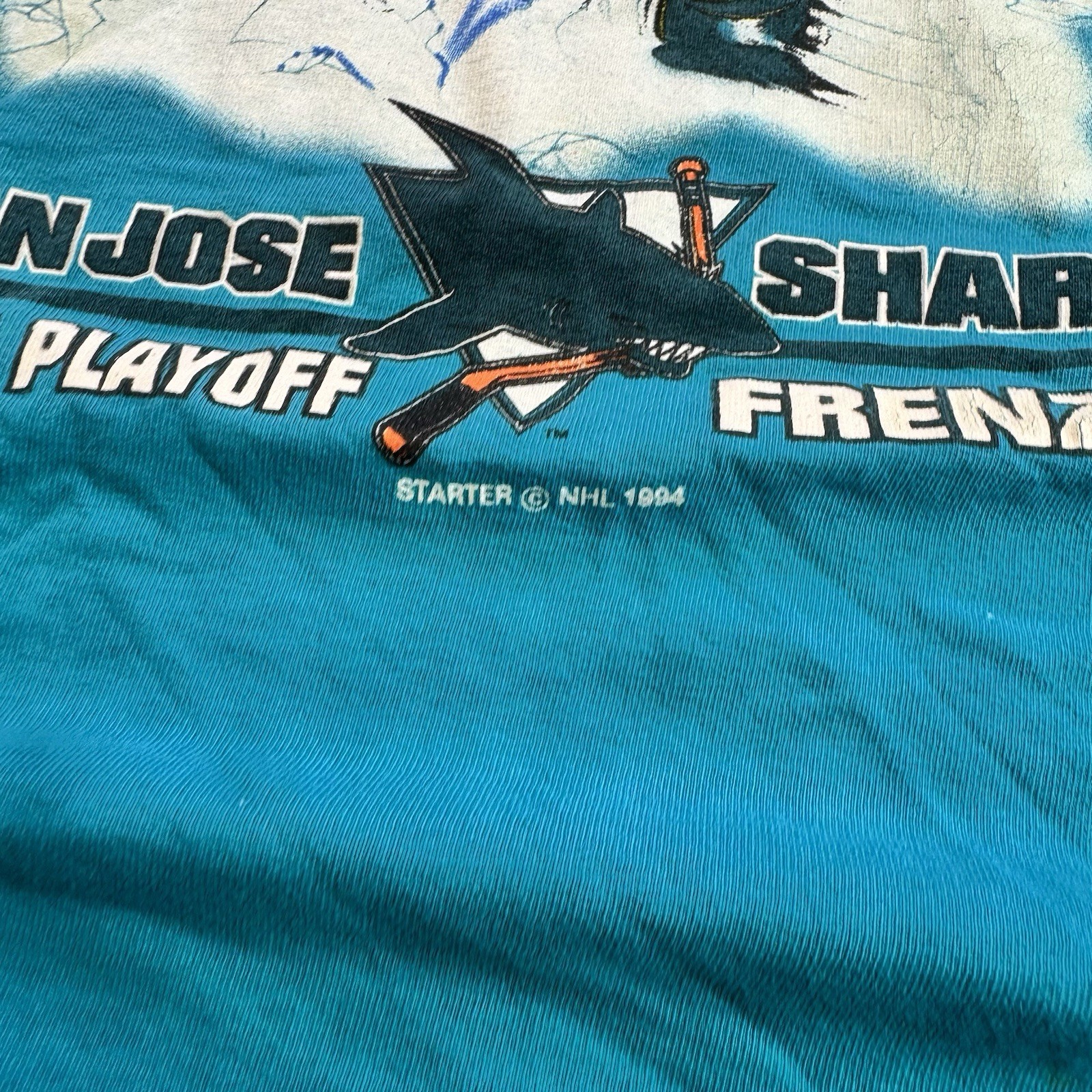 Starter NHL San Jose Sharks Vintage 94 playoff Blue Men's XL gallery