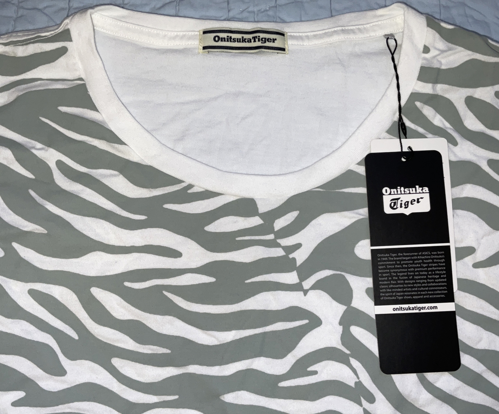 Onitsuka Tiger White Gray Men's XXXL T-Shirt New gallery