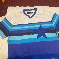 Baseball Jersey Star Multi Blue Size XXL Brand New With Tags