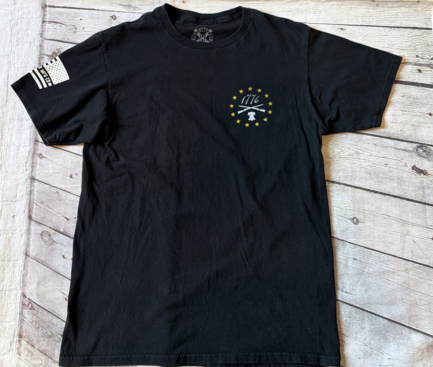 Howitzer MFG Co. 1776 Liberty Freedom Black Graphic T-Shirt Men’s Medium gallery