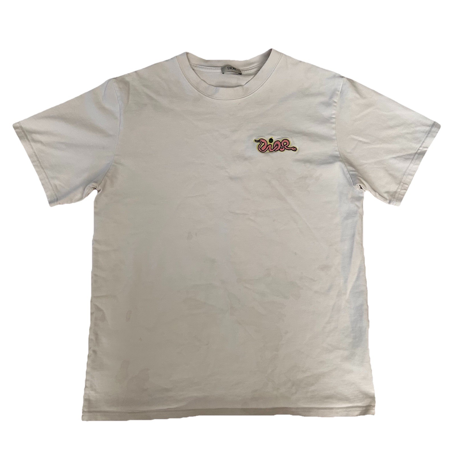 Dior Kaws Snake Embroidered T Shirt Relaxed Cotton Heavy White Size L gallery