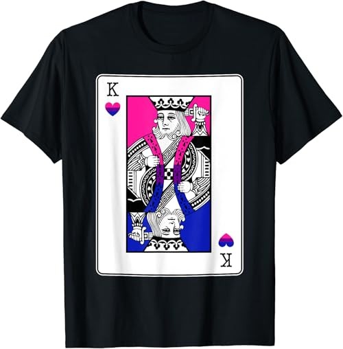 Bisexual King Of Hearts LGBT-Q Bi Pride Ally Couple Matching T-Shirt gallery