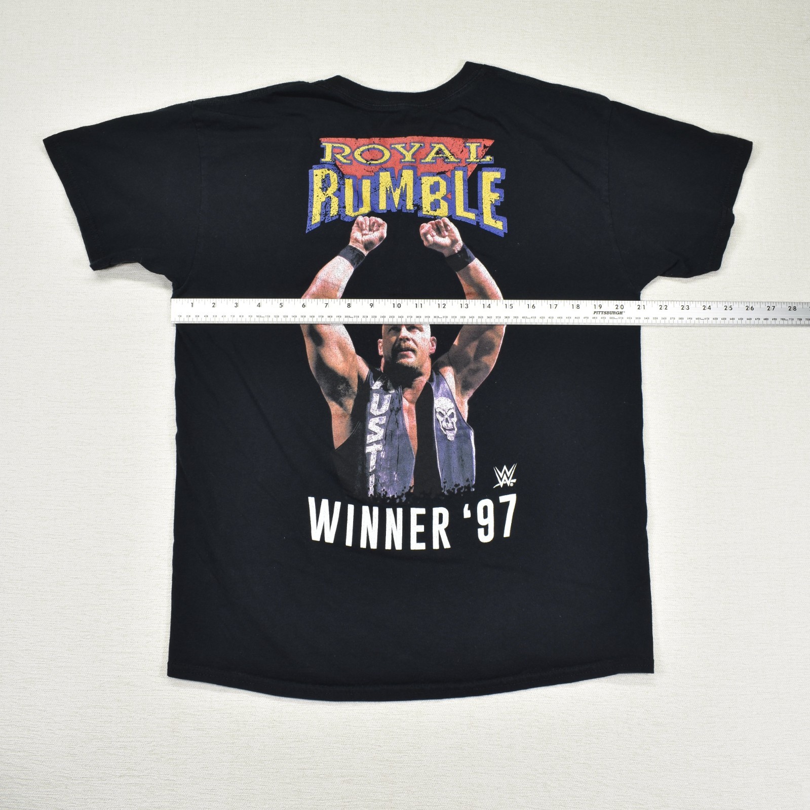 Stone Cold Steve Austin Shirt Large Black WWE Royal Rumble Winner 97 Graphic gallery