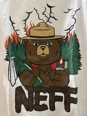 Neff Nature Smokey The Bear Tee White Shirt Size Medium