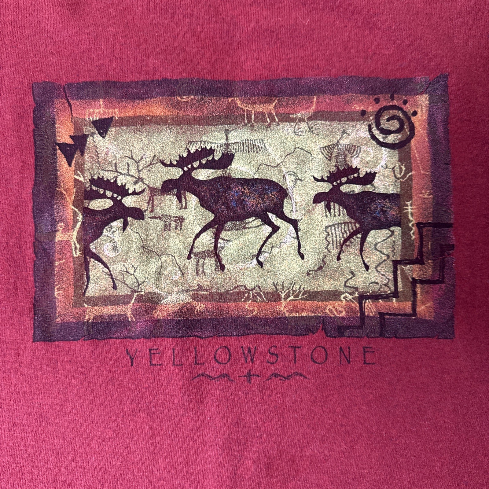 Yellowstone Moose Graphic Eco Mountain T Shirt Red XL gallery