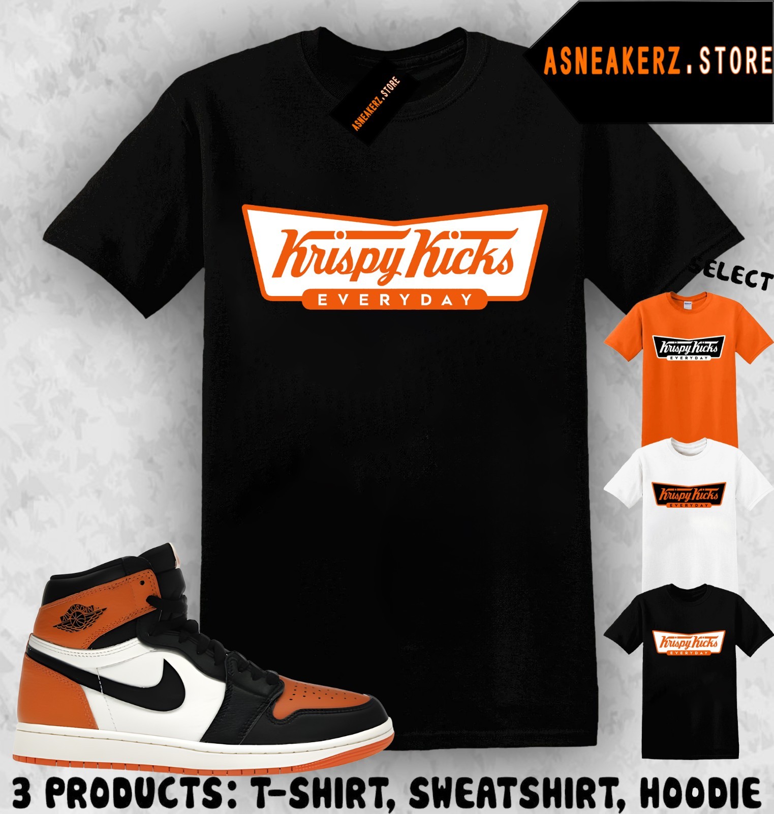 Shirt Matching AJ 1 High OG Shattered Backboard 2025 Match Sneaker Krispy Kicks gallery