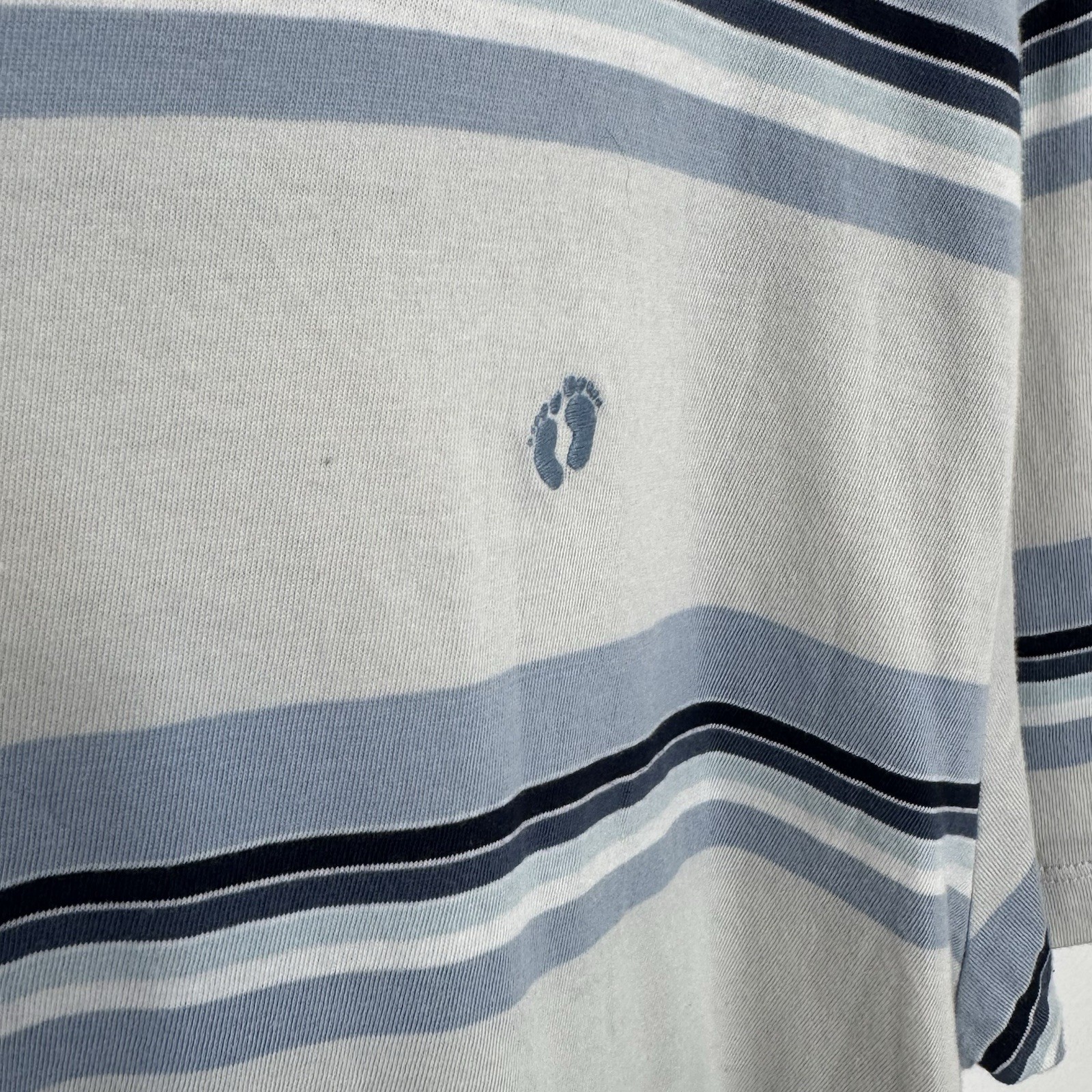 Hang Ten Light Blue L Men's T-Shirt Striped Embroidered Logo Short Sleeve NWT gallery