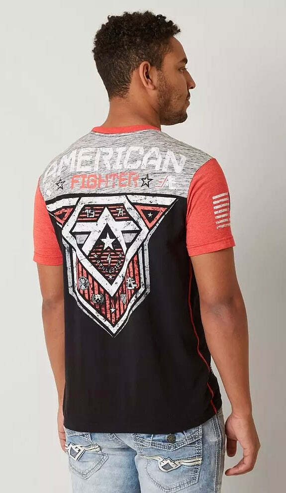 American Fighter Men's T-shirt Hunter Crew Neck Athletic Panel tee XS-4XL gallery