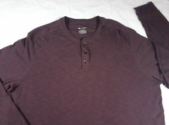 APT 9 Premier Flex Men’s Long Sleeve Burgundy 1/4 button Shirt Sz XXL Cotton/Pol