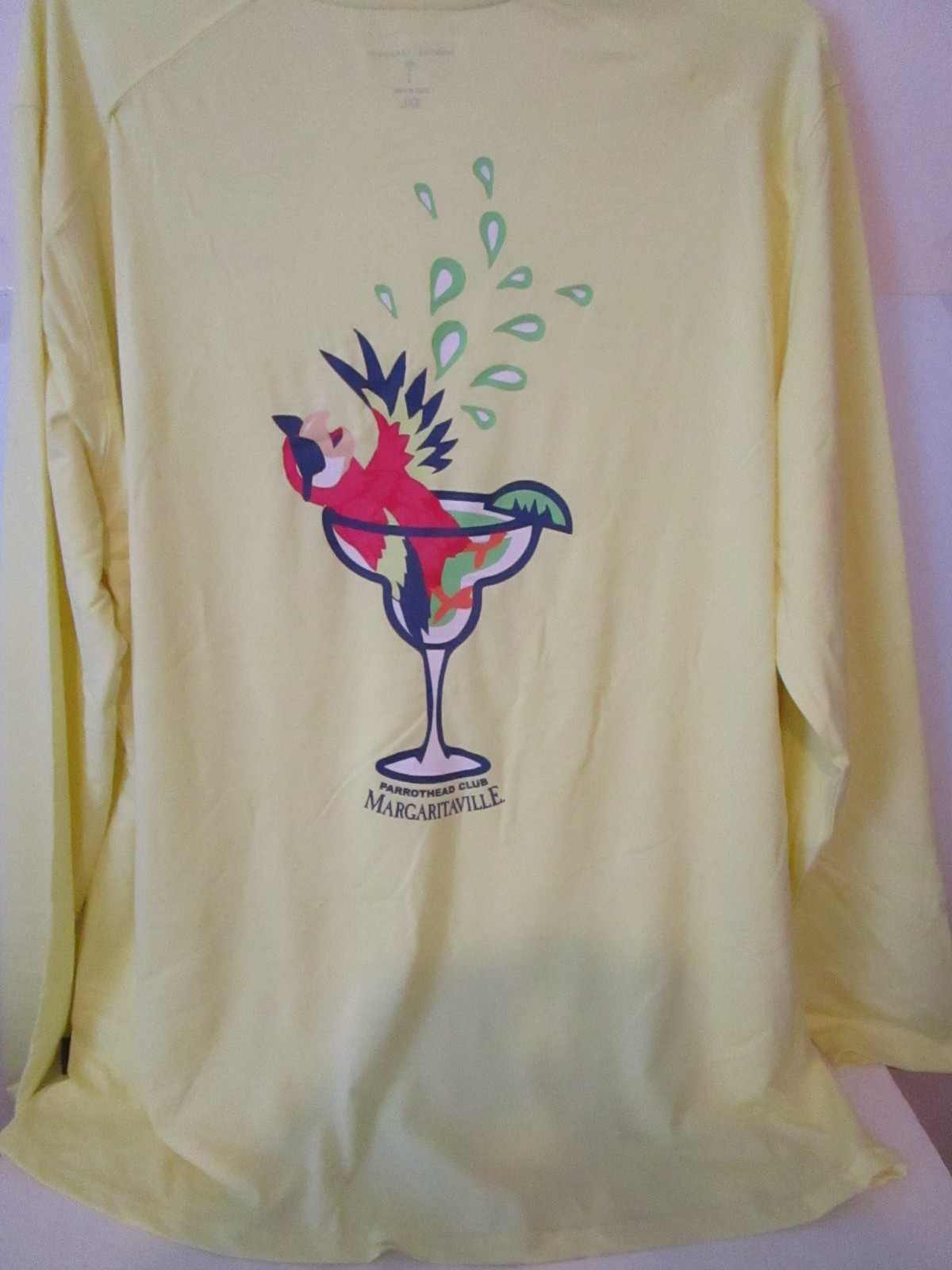 Margaritaville Parrothead Club UPF50 Long Sleeve T-Shirt Elfin Yellow Size XL gallery